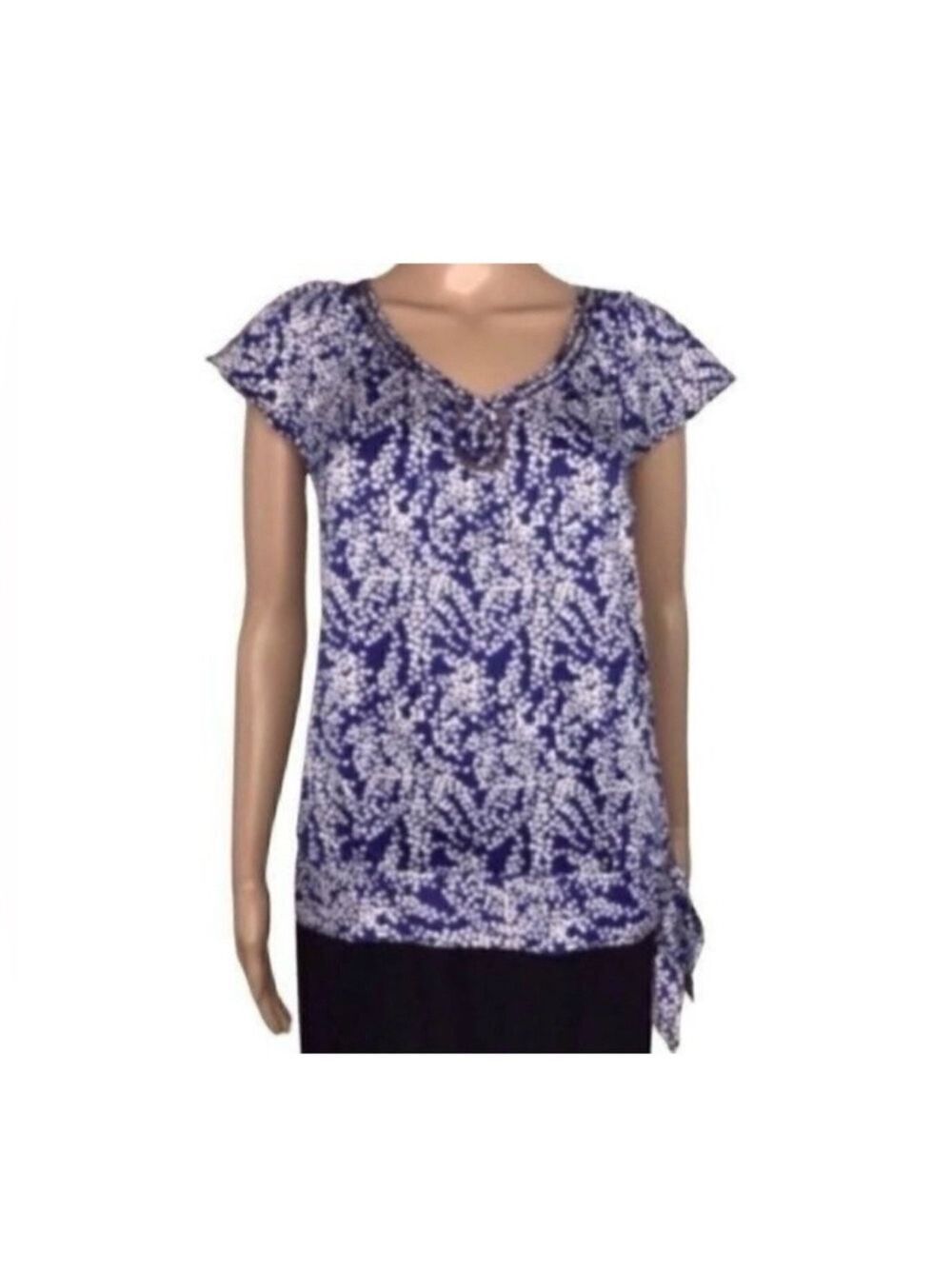 Banana Republic blouse blue & white side top XS